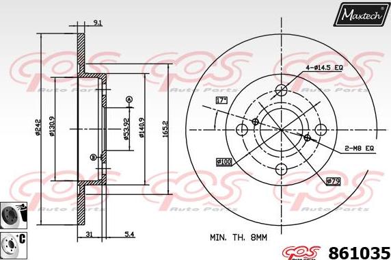 Maxtech 871508 - Тормозной диск unicars.by