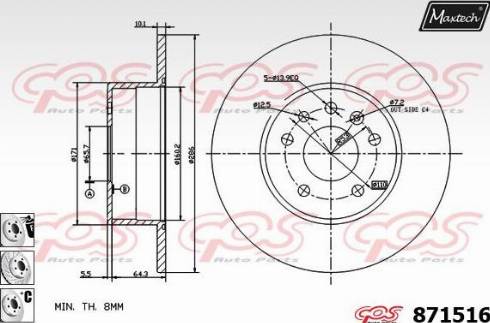 Maxtech 871516.6880 - Тормозной диск unicars.by