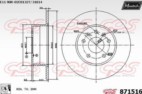 Maxtech 871516.0080 - Тормозной диск unicars.by