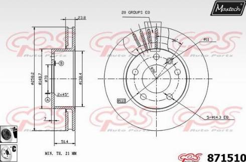 Maxtech 871510.6060 - Тормозной диск unicars.by