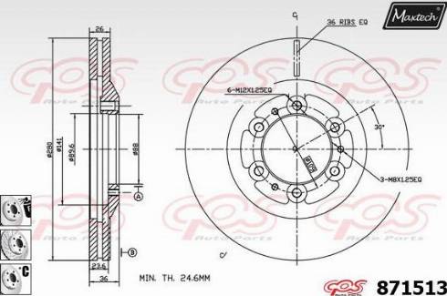 Maxtech 871513.6980 - Тормозной диск unicars.by