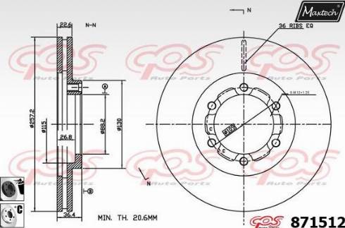 Maxtech 871512.6060 - Тормозной диск unicars.by