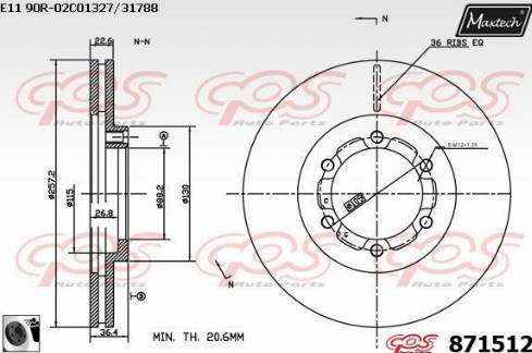 Maxtech 871512.0060 - Тормозной диск unicars.by