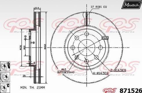 Maxtech 871526.6880 - Тормозной диск unicars.by