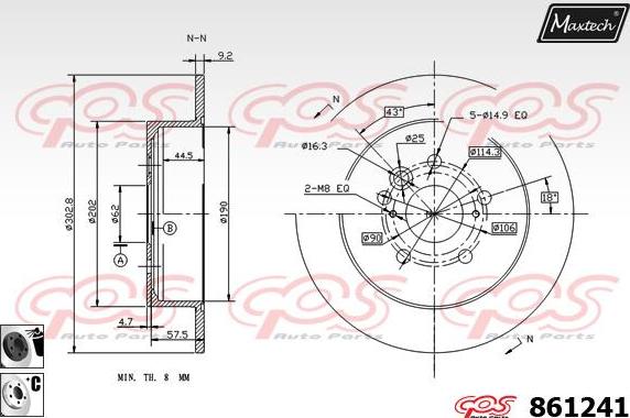 Maxtech 871526 - Тормозной диск unicars.by