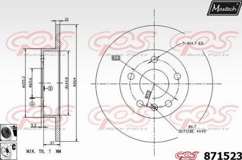 Maxtech 871523.6060 - Тормозной диск unicars.by