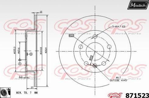 Maxtech 871523.0060 - Тормозной диск unicars.by