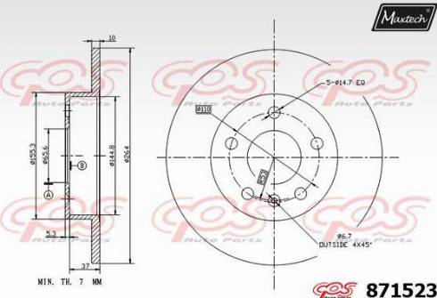 Maxtech 871523.0000 - Тормозной диск unicars.by