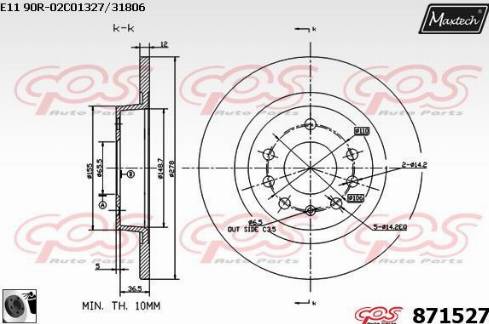 Maxtech 871527.0060 - Тормозной диск unicars.by