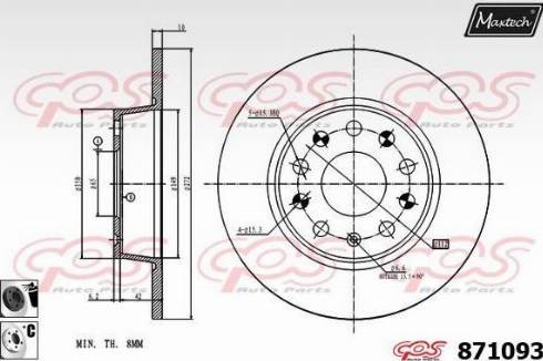 Maxtech 871093.6060 - Тормозной диск unicars.by