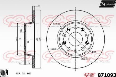 Maxtech 871093.0060 - Тормозной диск unicars.by