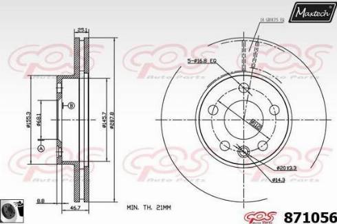 Maxtech 871056.0060 - Тормозной диск unicars.by