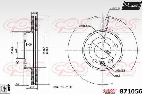 Maxtech 871056.0080 - Тормозной диск unicars.by