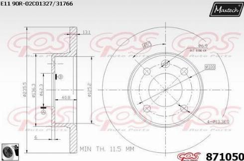 Maxtech 871050.0060 - Тормозной диск unicars.by