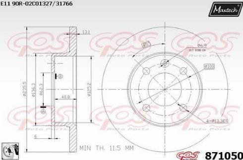 Maxtech 871050.0080 - Тормозной диск unicars.by