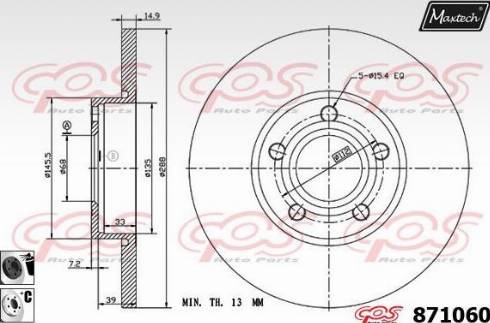 Maxtech 871060.6060 - Тормозной диск unicars.by