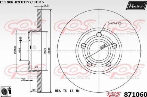 Maxtech 871060.0060 - Тормозной диск unicars.by