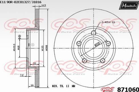 Maxtech 871060.0000 - Тормозной диск unicars.by