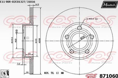 Maxtech 871060.0080 - Тормозной диск unicars.by