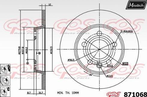 Maxtech 871068.6980 - Тормозной диск unicars.by