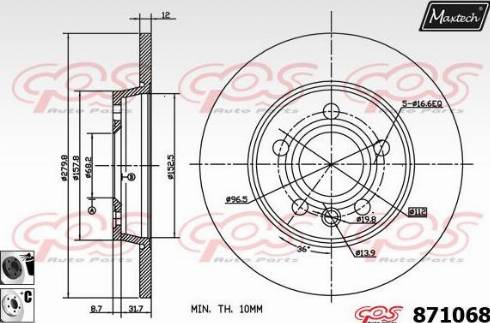 Maxtech 871068.6060 - Тормозной диск unicars.by