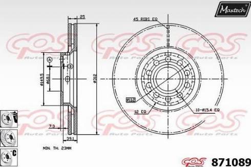 Maxtech 871089.6880 - Тормозной диск unicars.by