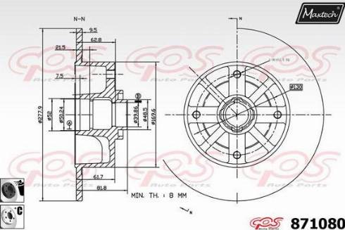 Maxtech 871080.6060 - Тормозной диск unicars.by