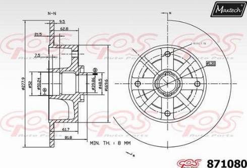 Maxtech 871080.0000 - Тормозной диск unicars.by