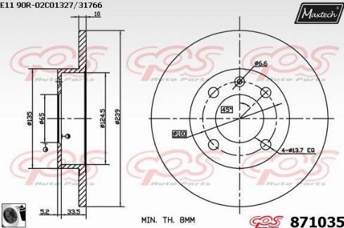 Maxtech 871035.0060 - Тормозной диск unicars.by