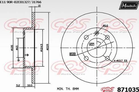 Maxtech 871035.0000 - Тормозной диск unicars.by