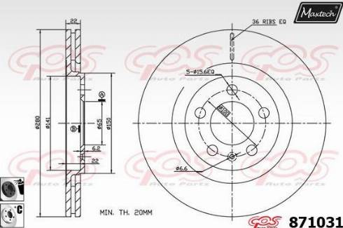 Maxtech 871031.6060 - Тормозной диск unicars.by