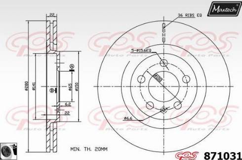 Maxtech 871031.0060 - Тормозной диск unicars.by