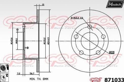 Maxtech 871033.6060 - Тормозной диск unicars.by