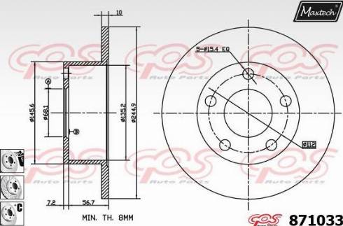 Maxtech 871033.6880 - Тормозной диск unicars.by