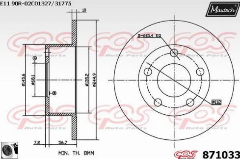 Maxtech 871033.0060 - Тормозной диск unicars.by