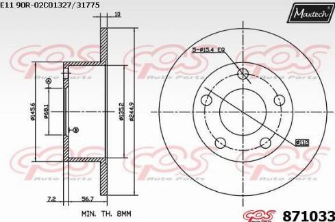 Maxtech 871033.0000 - Тормозной диск unicars.by