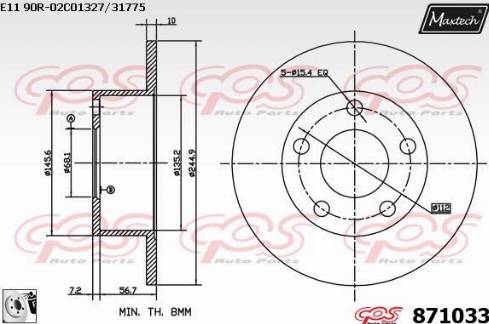 Maxtech 871033.0080 - Тормозной диск unicars.by