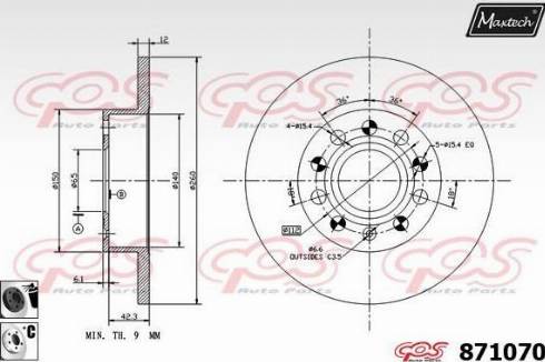 Maxtech 871070.6060 - Тормозной диск unicars.by