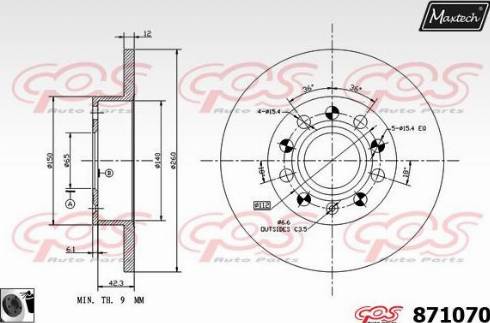 Maxtech 871070.0060 - Тормозной диск unicars.by