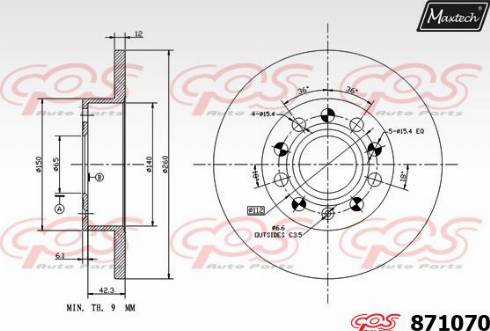 Maxtech 871070.0000 - Тормозной диск unicars.by