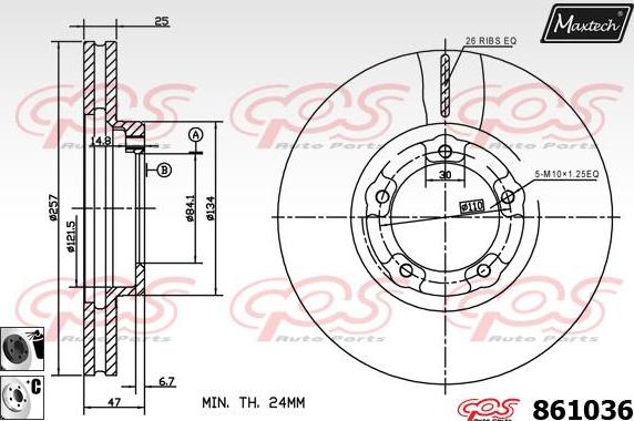 Maxtech 871070 - Тормозной диск unicars.by