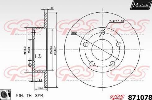 Maxtech 871078.0060 - Тормозной диск unicars.by