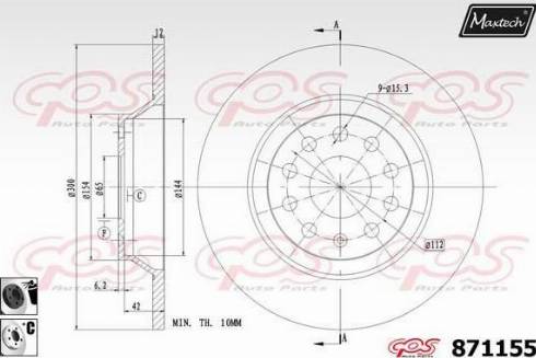 Maxtech 871155.6060 - Тормозной диск unicars.by