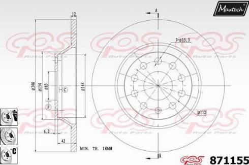 Maxtech 871155.6880 - Тормозной диск unicars.by