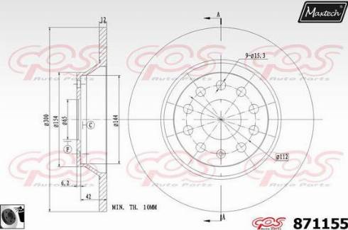 Maxtech 871155.0060 - Тормозной диск unicars.by