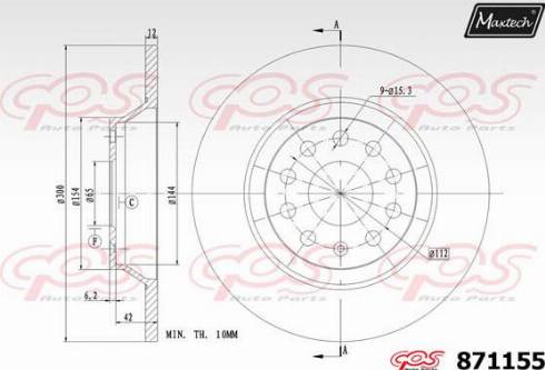 Maxtech 871155.0000 - Тормозной диск unicars.by