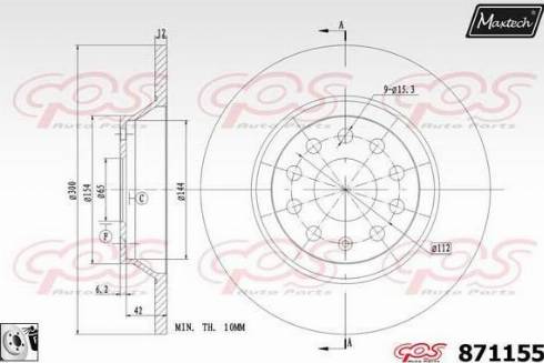 Maxtech 871155.0080 - Тормозной диск unicars.by