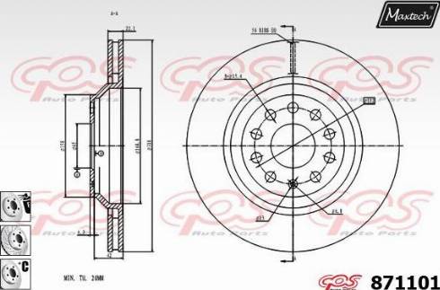 Maxtech 871101.6980 - Тормозной диск unicars.by