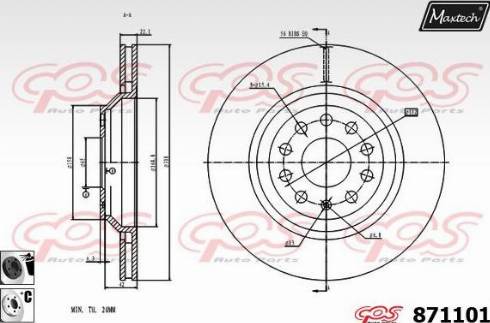 Maxtech 871101.6060 - Тормозной диск unicars.by