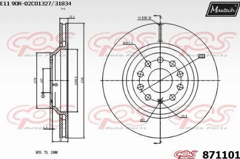 Maxtech 871101.0000 - Тормозной диск unicars.by